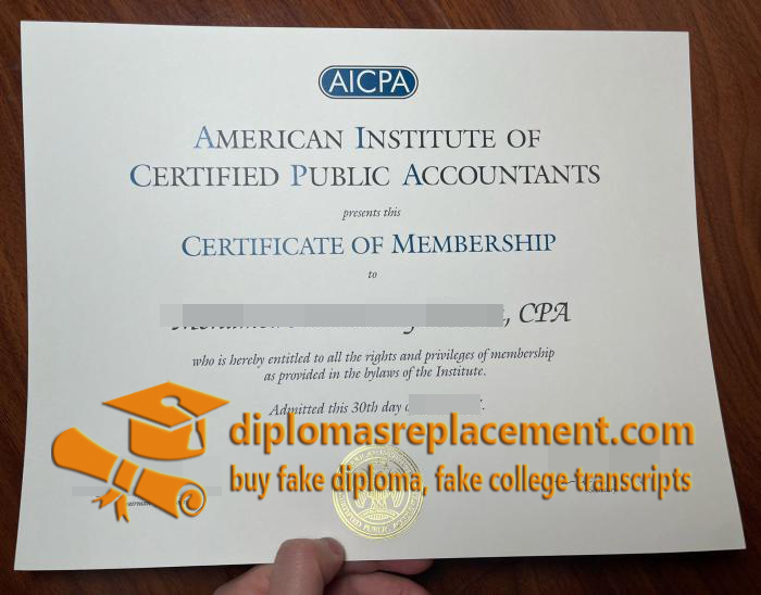 AICPA Certificate of Membership