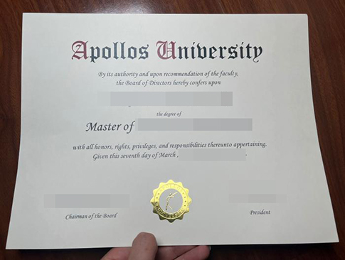 Apollos University diploma replacement