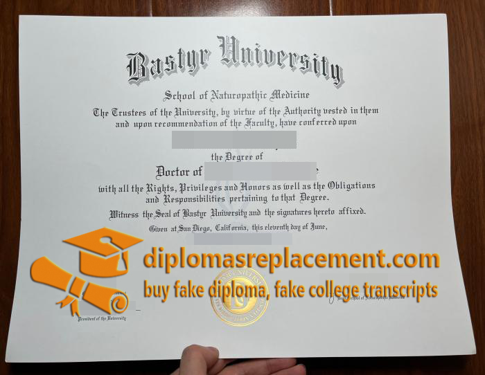 Bastyr University diploma