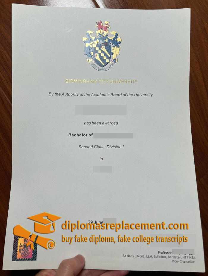 Birmingham City University diploma