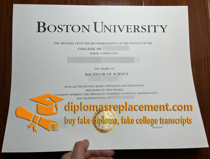 Boston University diploma