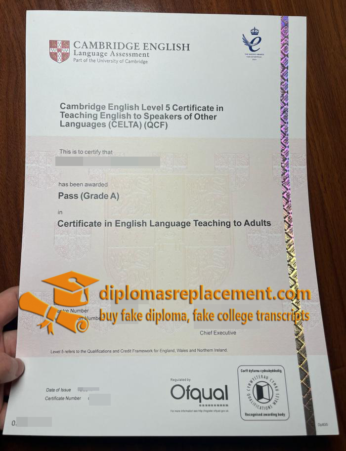CELTA QCF Certificate