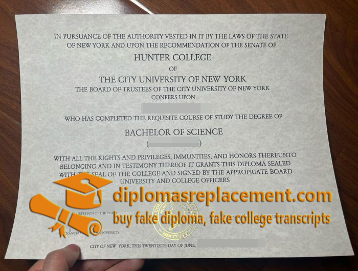 CUNY Hunter College diploma