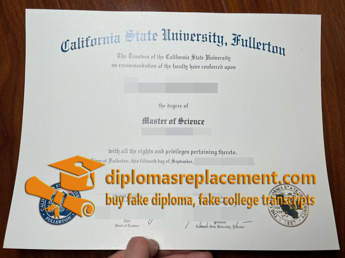 Cal State Fullerton diploma