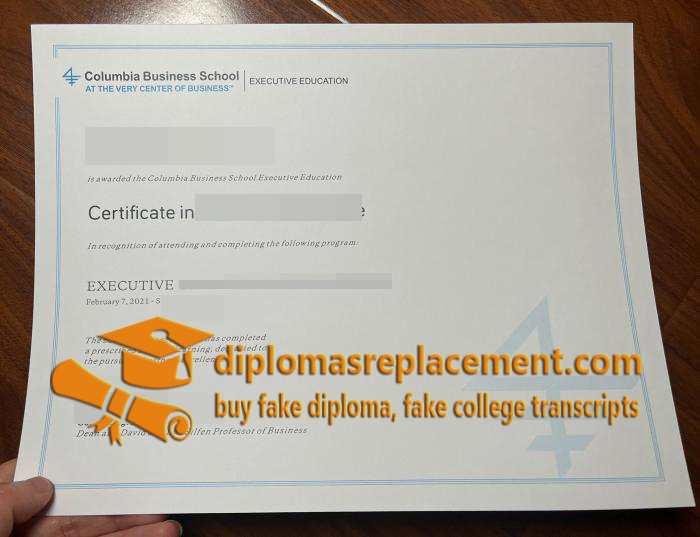 Columbia Business School diploma