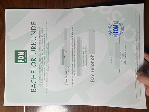 FOM Hochschule Urkunde replacement
