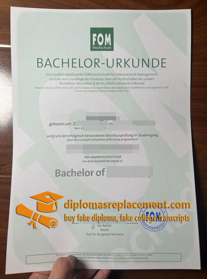 FOM Hochschule Urkunde