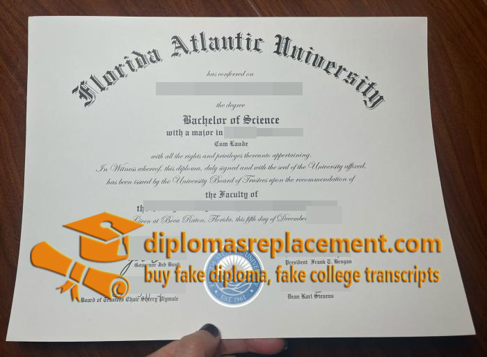 Florida Atlantic University diploma