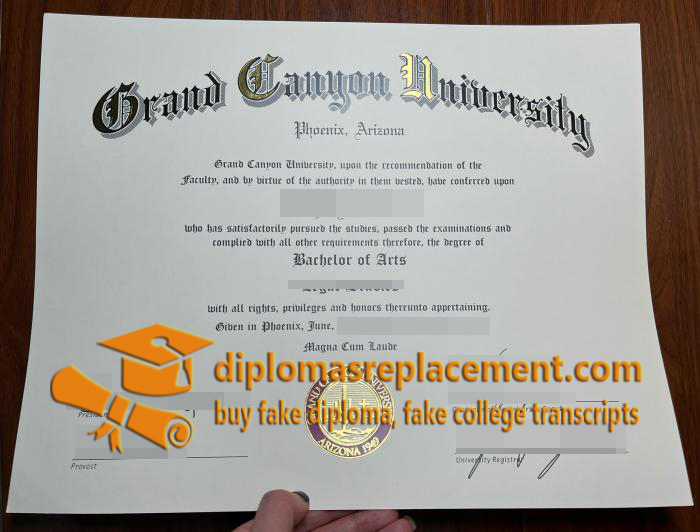 Grand Canyon University diploma