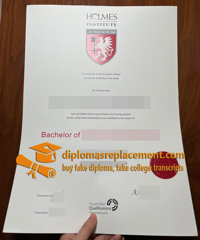 Holmes Institute diploma