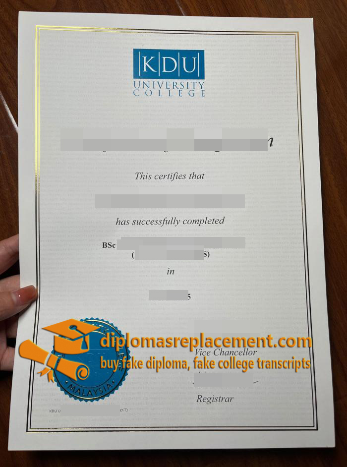 KDU University College diploma