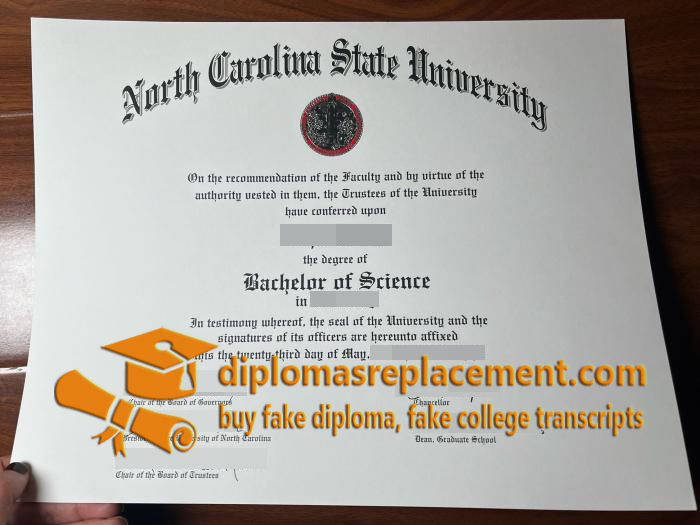 NC State University diploma