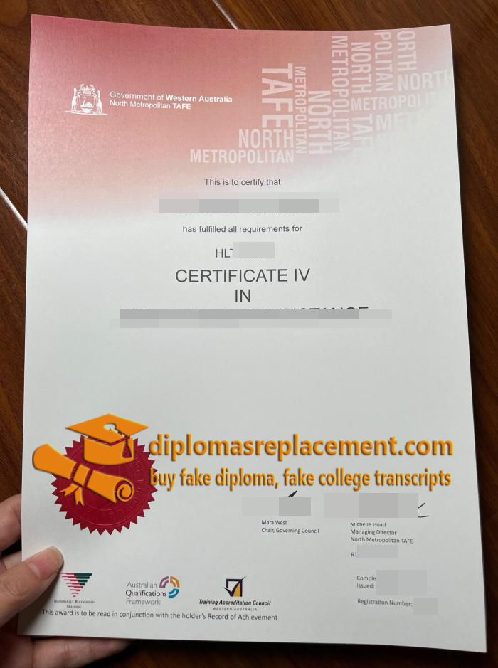 North Metropolitan TAFE Certificate