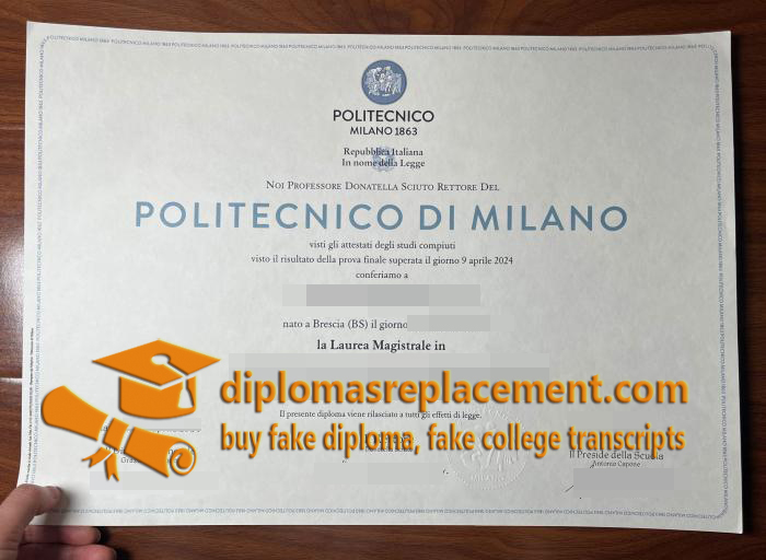 Politecnico di Milano diploma