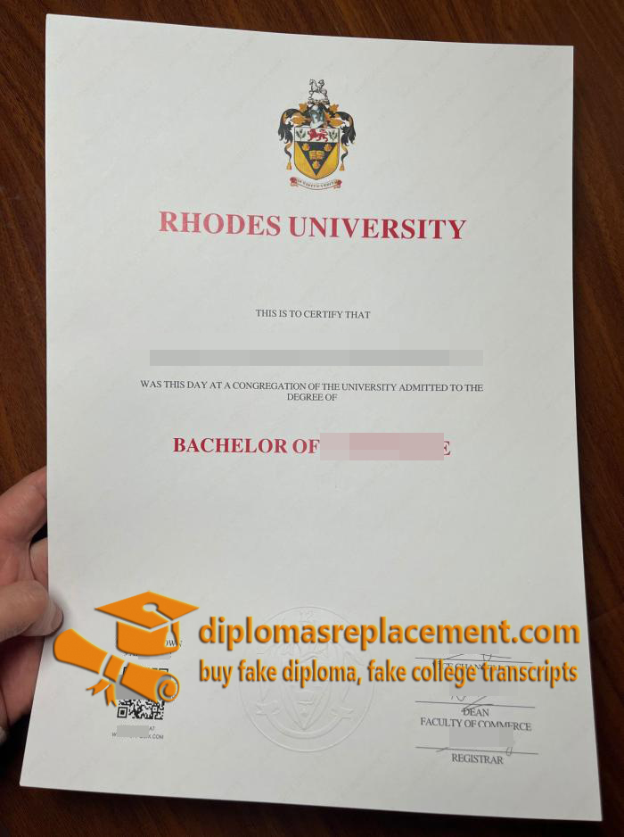Rhodes University diploma