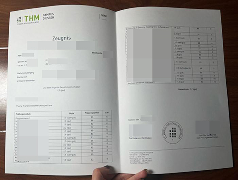 Technische Hochschule Mittelhessen Zeugnis replacement