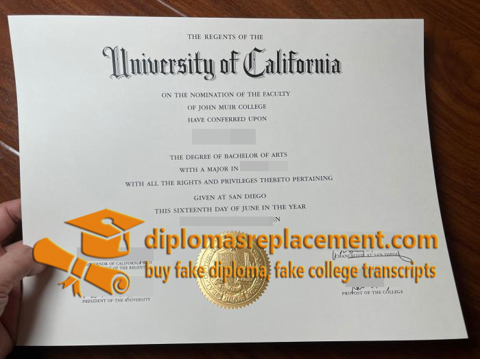 UC SanDiego diploma