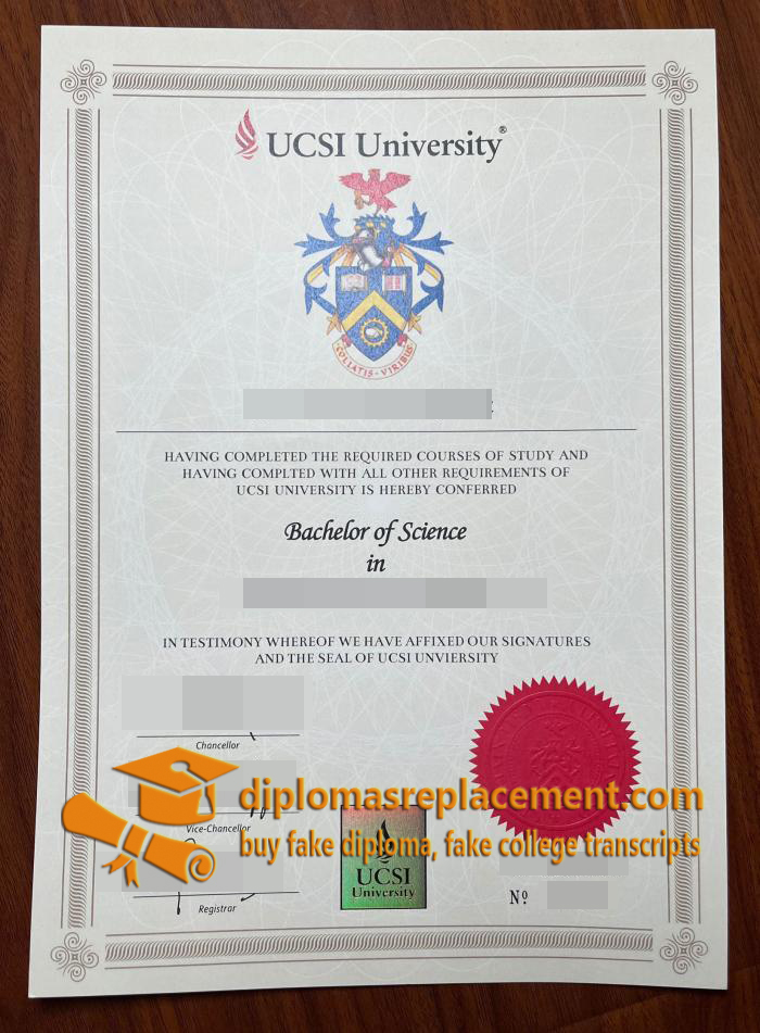 UCSI University diploma