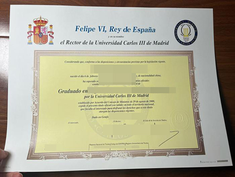Universidad Carlos III de Madrid diploma replacement