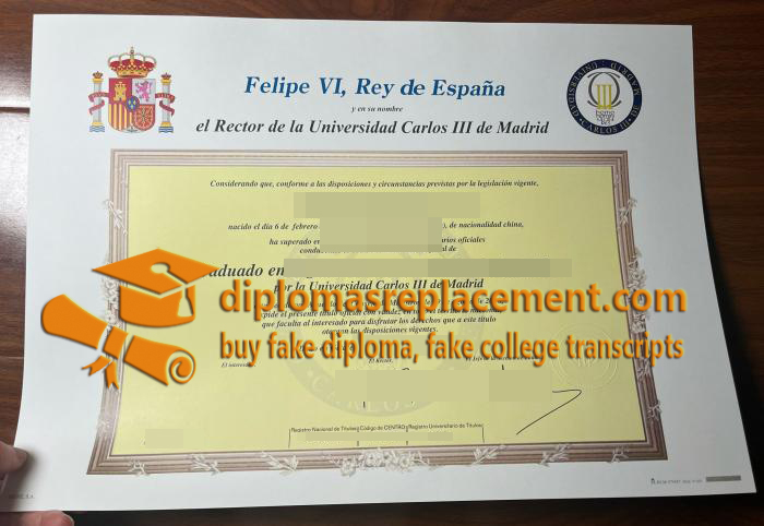 Universidad Carlos III de Madrid diploma