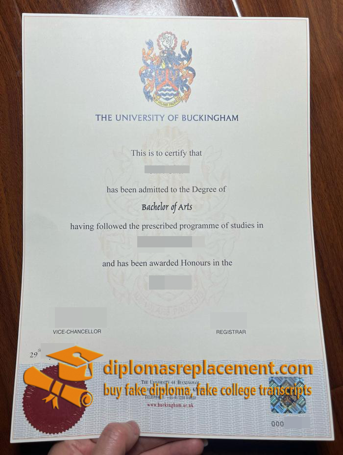 University of Buckingham diploma