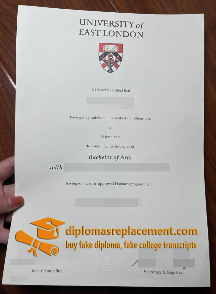 University of East London diploma