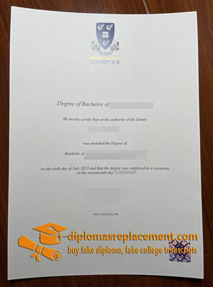 University of Liverpool diploma