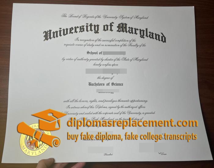 University of Maryland diploma