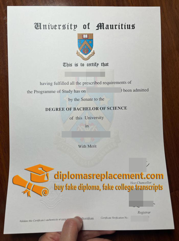 University of Mauritius diploma