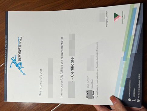 ‎Australian Fitness Academy Certificate replacement