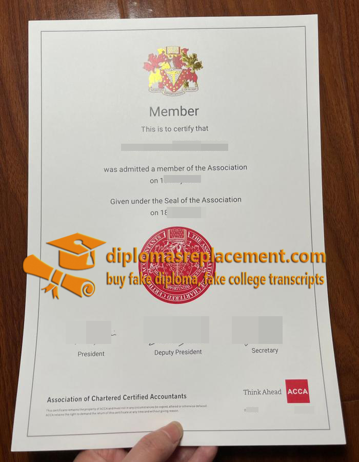 ACCA Member Certificate