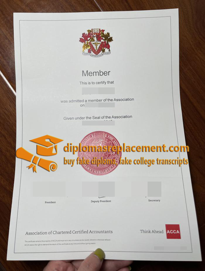 ACCA Membership Certificate