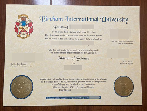 Bircham International University diploma replacement