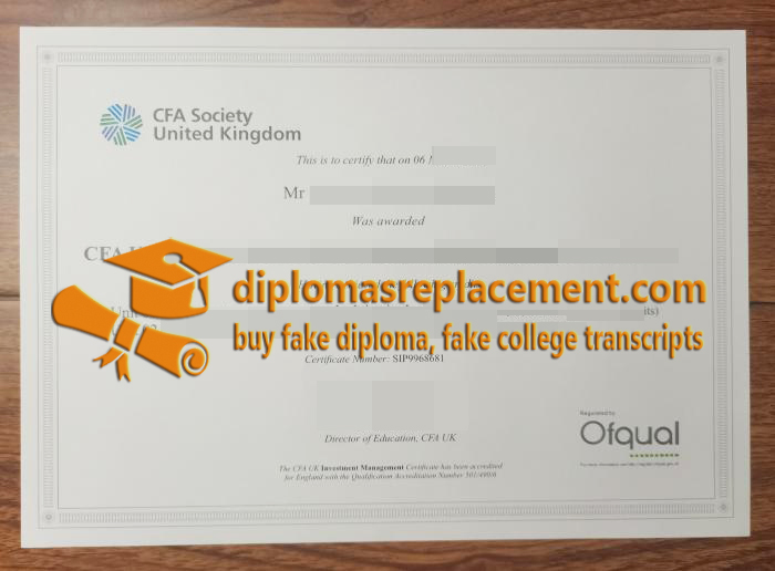 CFA UK Certificate