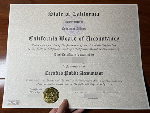California CPA Certificate replacement