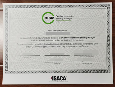 Certified Information Security Manager Certificate replacement