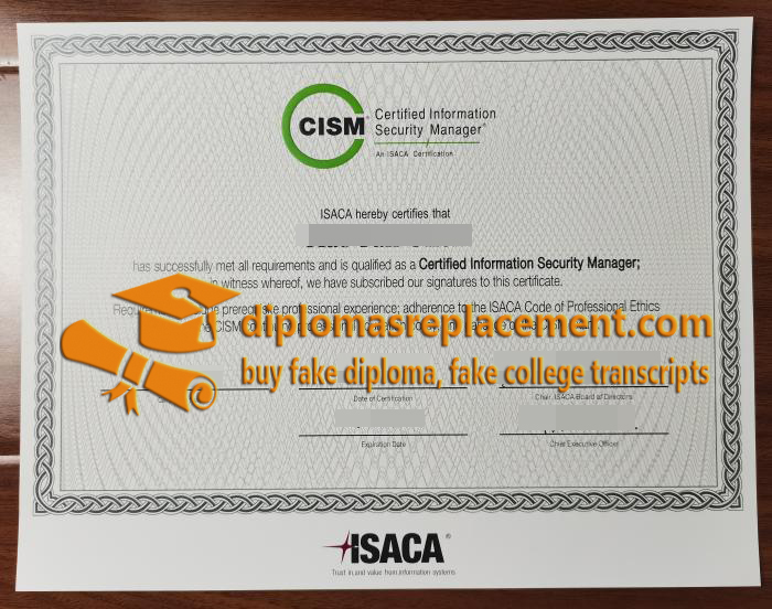 Certified Information Security Manager Certificate