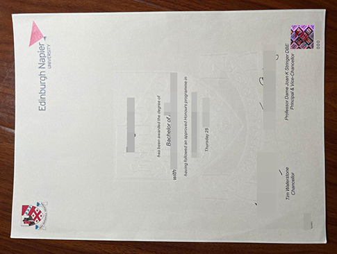 Edinburgh Napier University diploma replacement