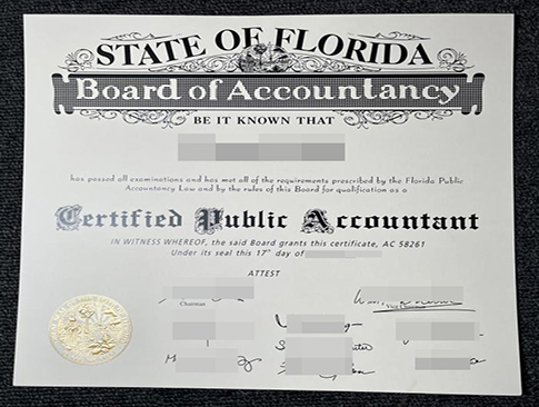 Florida CPA Certificate replacement