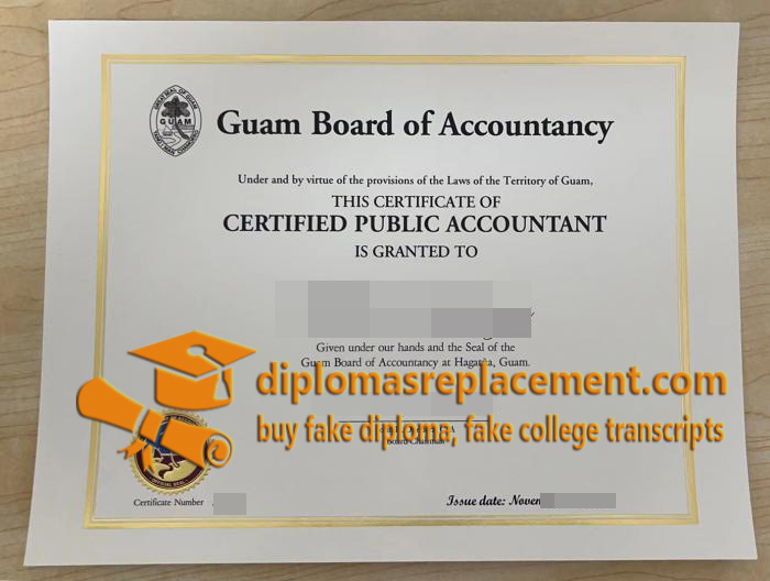 GUAM CPA certificate