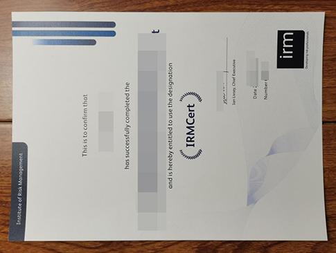 Institute of Risk Management Certificate replacement