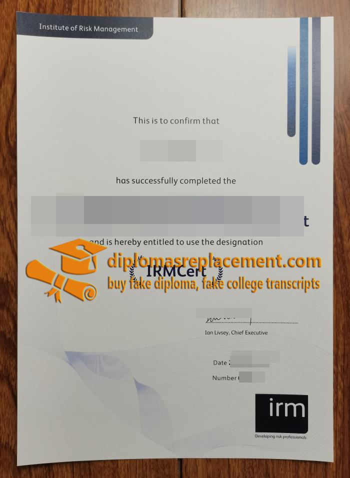 Institute of Risk Management Certificate
