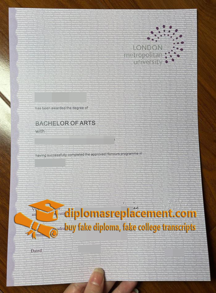 London Metropolitan University diploma