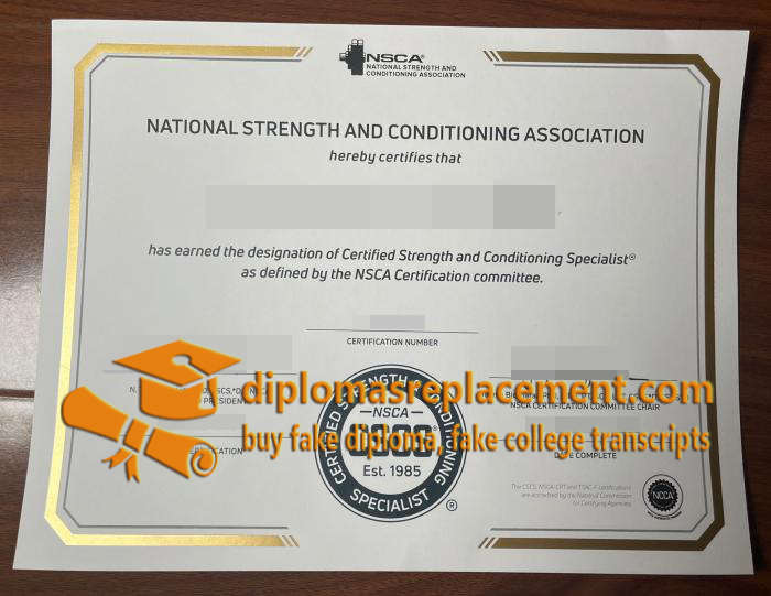 NSCA Certificate