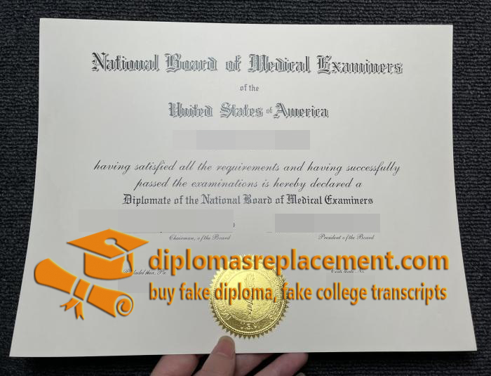 National Board of Medical Examiners certificate