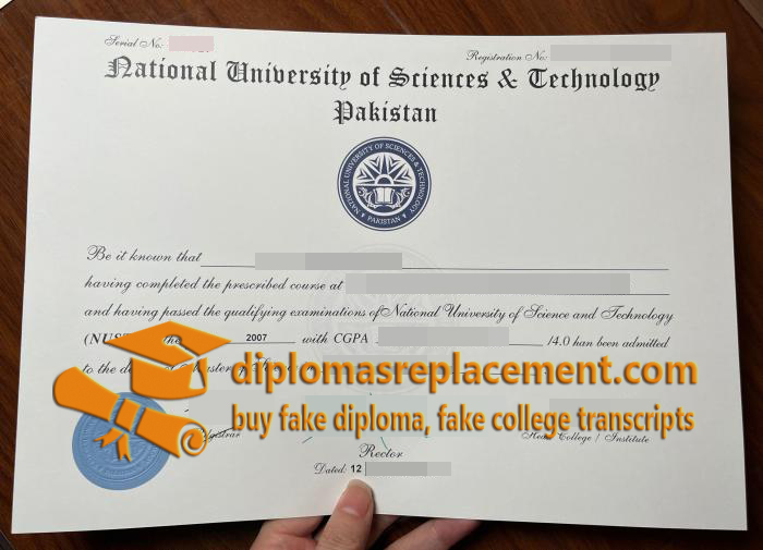 National University of Science and Technology diploma