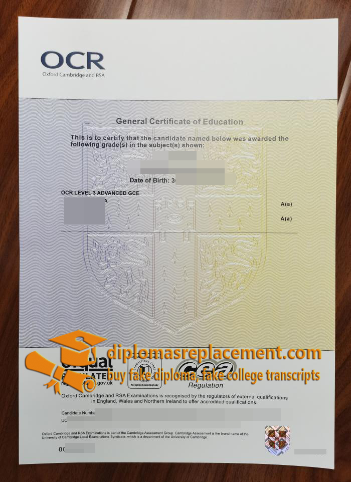 OCR Certificate