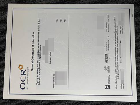 OCR GCE Certificate replacement