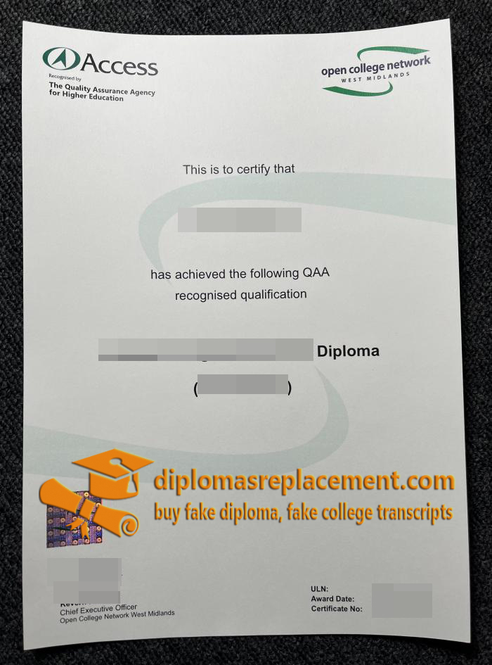 Open College Network diploma