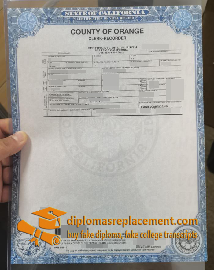 Orange County Birth Certificate